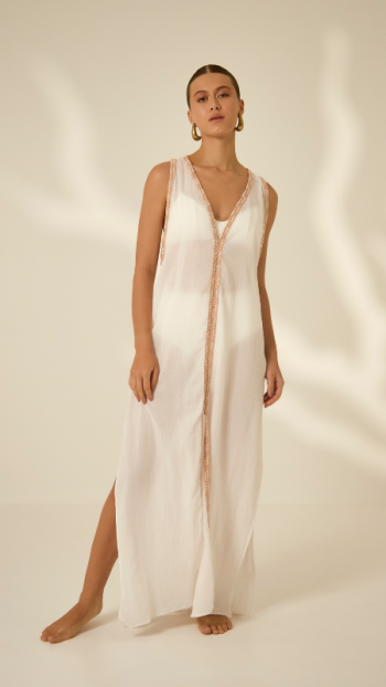 VESTIDO TUANE BRANCO C/ TELA