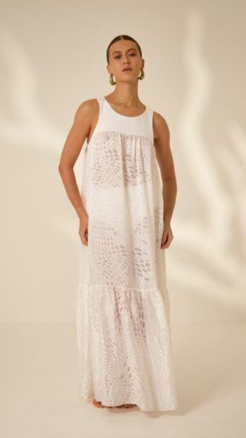 VESTIDO LETICIA BRANCO LONGO